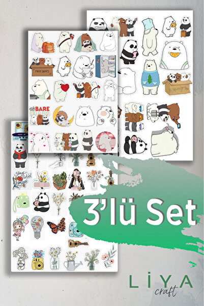 LiyaCraft Sevimli Temalı Sticker Planner Ajanda Bullet Journal Için Uygun Set