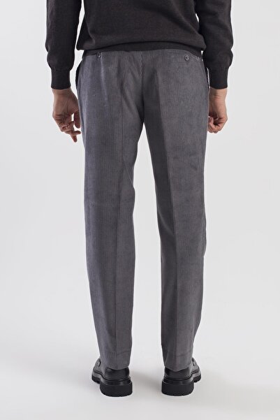 Jakamen Anthracite Regular Fit 100% Cotton Velvet Trousers