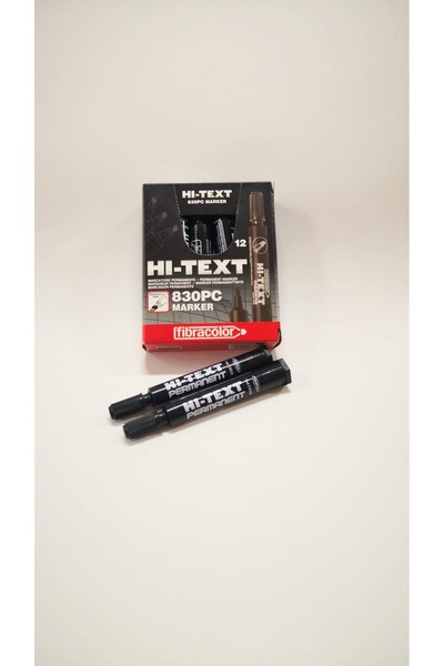 Hi-Text Siyah Kesik Uçlu Kalıcı Koli Kalemi Permanent 830pc 2 Adet