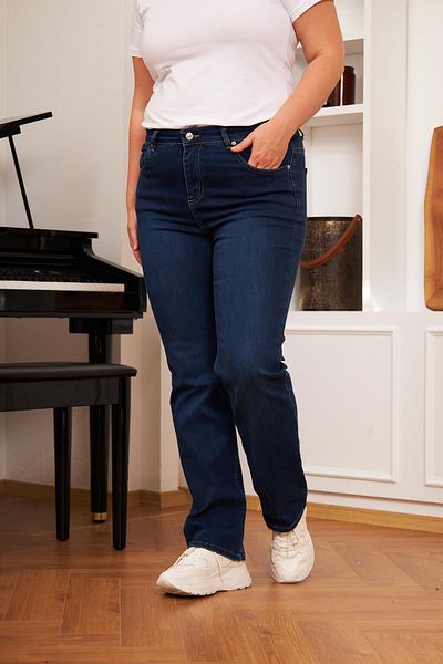 RMG Pipe Leg Large Size Dark Navy Blue Jeans