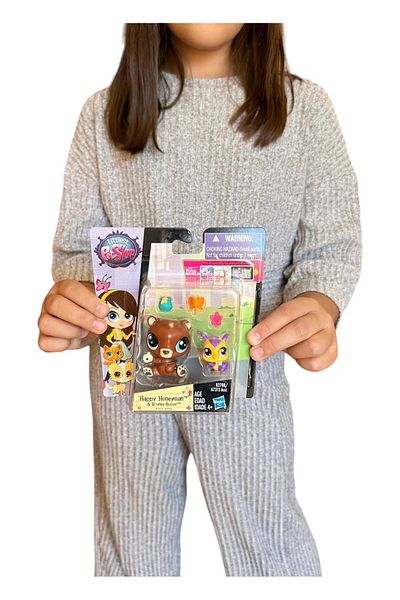Minişler Pet Shop Littlest Pet Shop - Minis Family Toy with 2 Accessories, Cheerful Minis 03