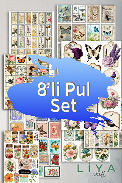 LiyaCraft مجموعة ملصقات مكونة من 8 قطع ذات طابع خاص مناسبة لمجلة Bullet Journ...
