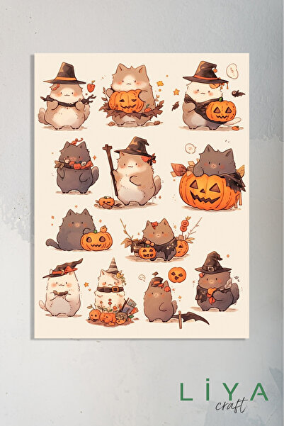 LiyaCraft Autumn Temalı Sticker Planner Ajanda Bullet Journal Için Uygun Set