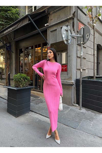 kenza'a Rochie lungă de tricotaj cu decolteu pentru femei