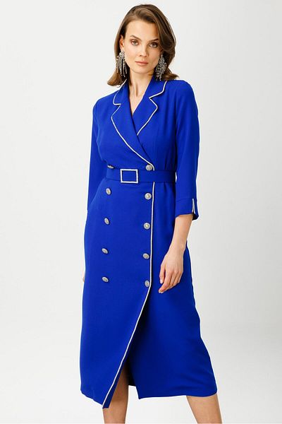 Moda İlgi Modailgi Stripe Stone Λεπτομερές Διπλό Φόρεμα Σακάκι