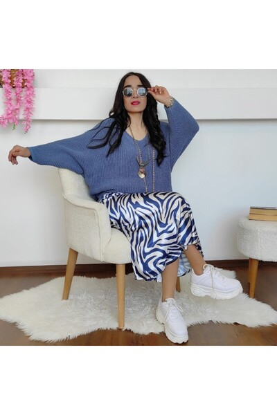 Altı Üstü Butik Pulover tricotat cu maneca liliac