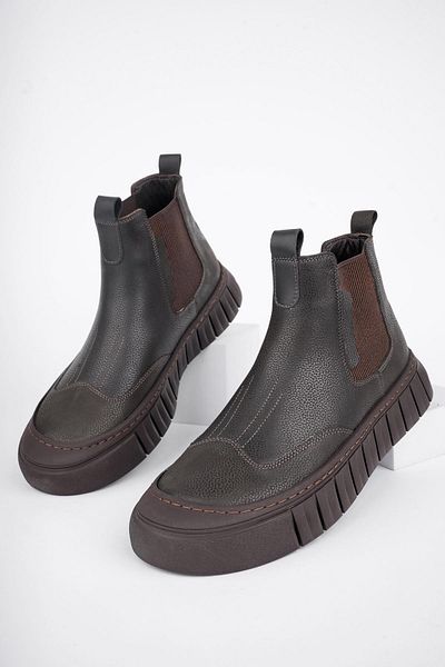 MUGGO Rush Guaranteed Genuine Leather Thick Sole Men's Casual Boots