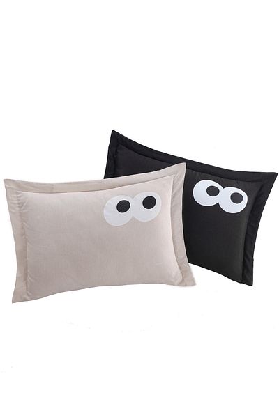 Eponj Home Oxf. Set haios de 2 fete de pernă negru-maro