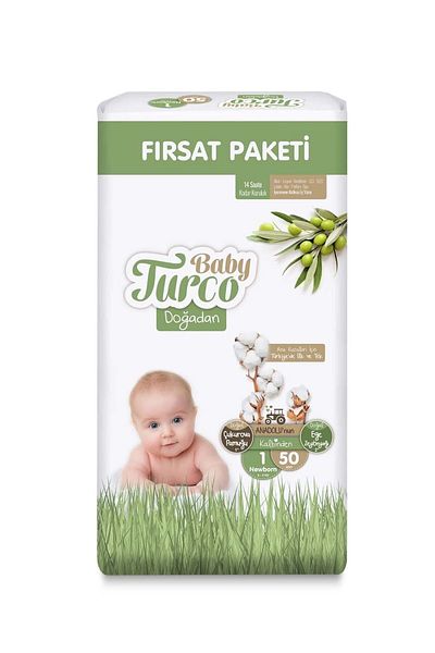 Baby Turco 50 Newborn Baby Diapers - Doğadan Opportunity Package, Number 1