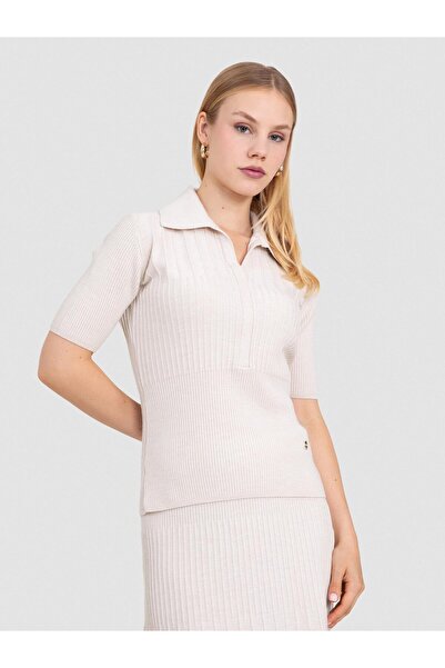 Serianno %100 Organik Yün Fitilli Kazak Kzk8676taş