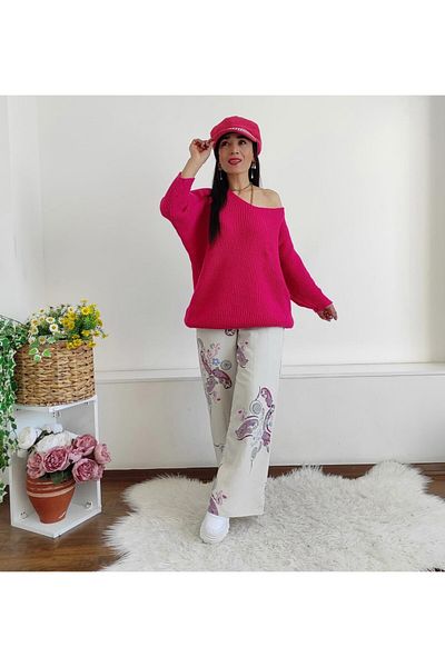 Altı Üstü Butik Pulover tricotat cu maneca liliac
