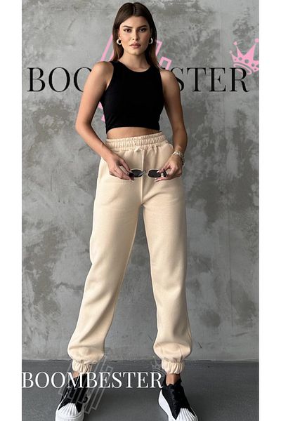 BoomBester Premium Quality - Παντελόνι φούτερ με τρία νήματα χαλαρής κοπής με φλις και ελαστική μέση