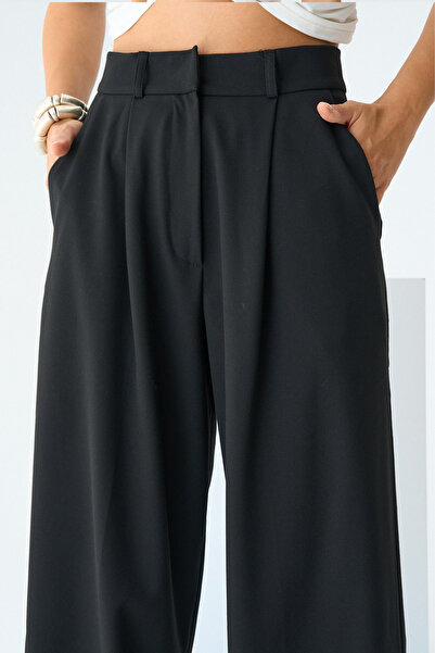 LOOSH Kadın Siyah Yüksek Bel Palazzo Pantolon