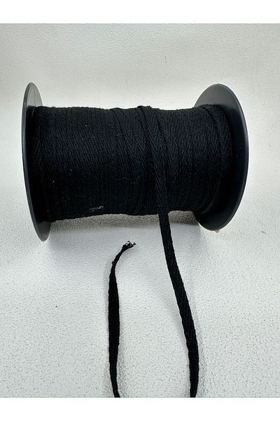 paşateks since 1995 şekil 5 mm Cotton Herringbone Strip-5 Meters-Black