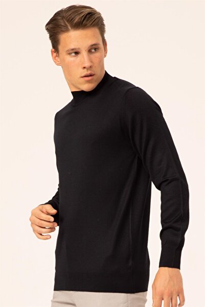 SÜVARİ Süvari Yün Akrilik Düz Yarım Balıkçı Lacivert Erkek Triko