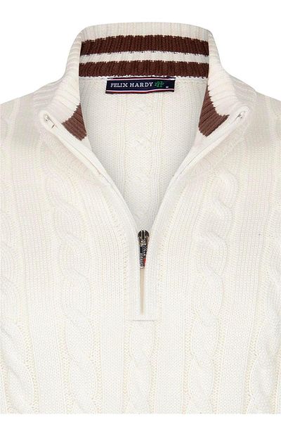 Felix Hardy Men's Knitted Pattern Half Zipper Sweater