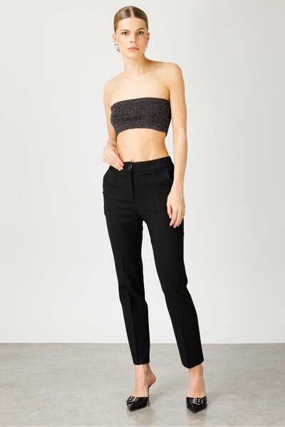 Moda İlgi Modailgi Yandan Cepli Takım Pantolon - 7526 Siyah