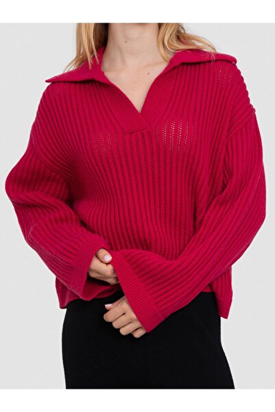 Serianno Organik Yün ve Pamuk karışımlı Ajurlu Kazak KZK8130FUŞYA