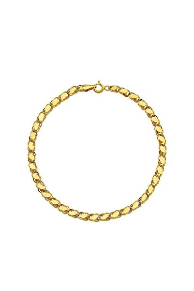 Altınkesesi 14 Ayar Altın Pullu Parlak Halep Bileklik Sarı 4 Mm