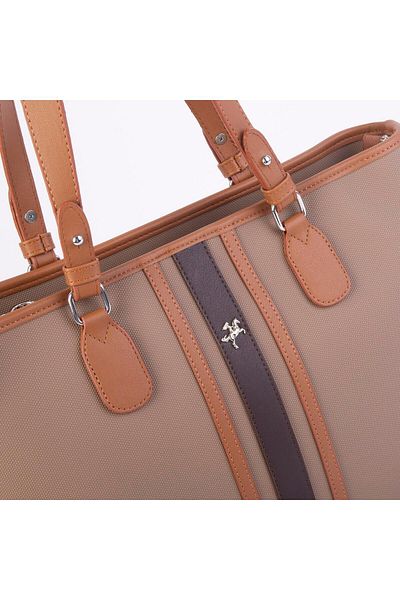 Nas Bag Women's Shoulder Bag Sports Stylish Adjustable Shoulder Strap Sand Tan Brown Lacst (33X27X12 cm)