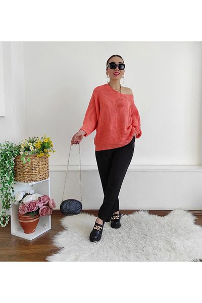Altı Üstü Butik Pulover tricotat cu maneca liliac