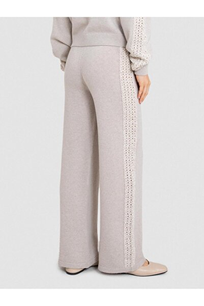 Serianno Kaşmir Karışımlı Ajur Detaylı Bol Paça Pantolon Pnt9010tas