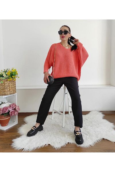 Altı Üstü Butik Pulover tricotat cu maneca liliac