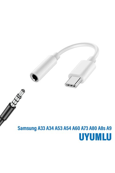EXENAR Samsung A33 A34 Uyumlu Kulaklık Girişi Dönüştürcü 3.5 Mm Type C Kulakl...