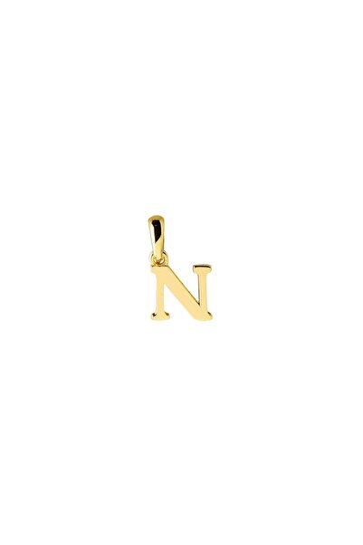 GOLDKUPE 14 Ayar Altın N Harfi Kolye Ucu 0,44 gr