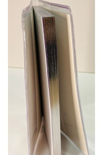 Mikro Silver Motivation - Striped Memory Notebook with Glittered Sequins and Watery Cover