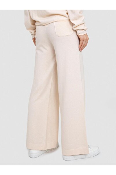 Serianno Kaşmir Karışımlı Şerit Dikişli Bol Paça Pantolon Pnt7324açık Bej