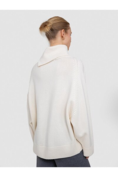 Serianno Kaşmir ve Yün Karışımlı Şal Yaka Kazak KZK8216KEMIK