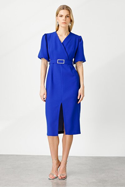 Moda İlgi Modailgi Stripe Stone Rochie cu mâneci cu balon Saks