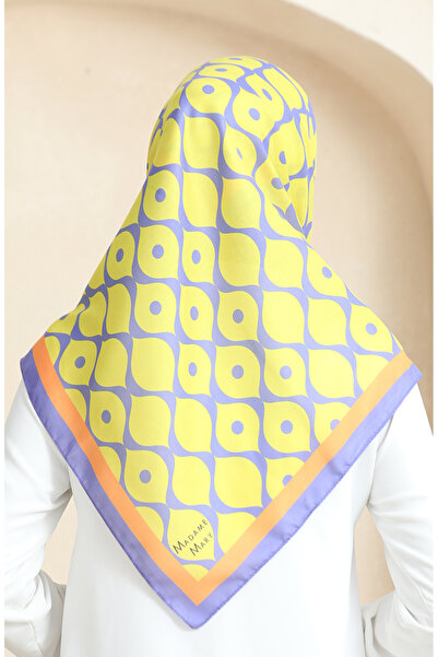 sefamerve Soft Cotton Scarf 19090-17 Yellow Purple