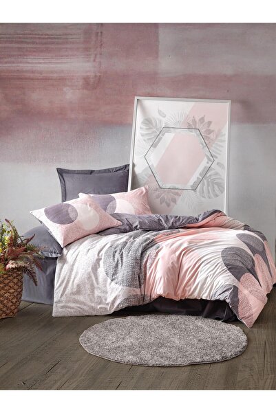 Cotton Box Mode Line Çift Kişilik Ranforce Nevresim Takımı Leron Gri