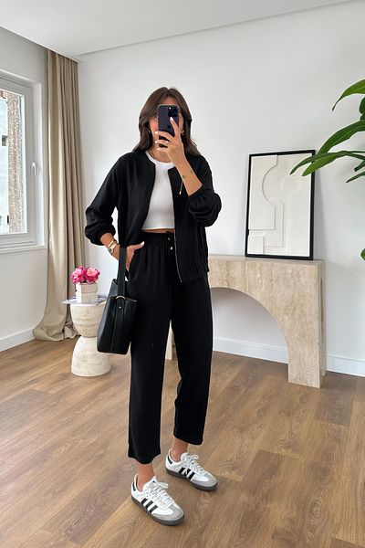 BİRCANÇİL Juliet Black Zippered Set