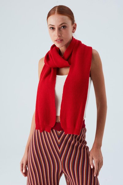 Peraluna Nomı Scarf Selanik Örgü Kaşmir Karışımlı Yumuşak Kadın Triko Atkı - ...
