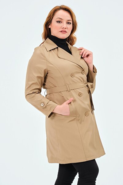 GLR&GYM Camellia Women's Large Size Hijab Seasonal Summer Lined Trench Coat