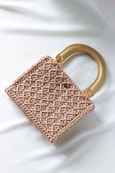 FOLD Geanta cu maner de mustarda - 16cm