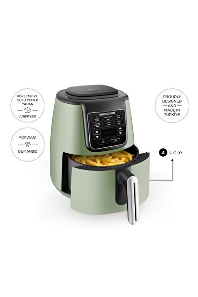 Karaca Air Pro Cook 3 in 1 XL Ev Yemeği, Közleme, Airfryer Grasmere Green 4 Kişilik
