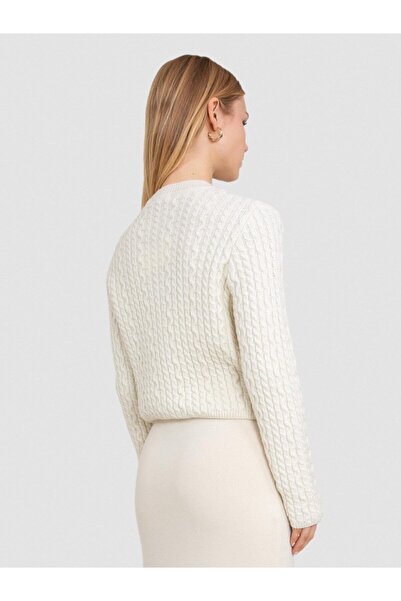 Serianno Kablo Örgü Düğme Detaylı Hırka HRK8160KEMIK