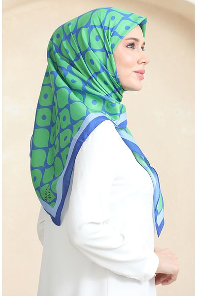 sefamerve Μαλακό βαμβακερό κασκόλ Green Saks - 19090-23
