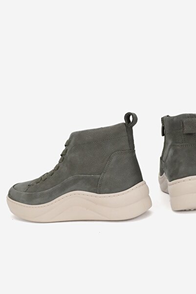 TUNAELLİ Πράσινες γυναικείες μπότες Nubuck - Μέγεθος 36-41 Ελαστικό μποτάκι με τακούνι