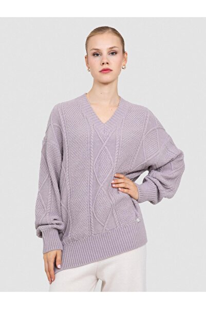 Serianno Alpaka Karışımlı V Yaka Kazak KZK8636LILA