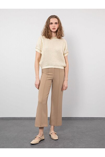 Serianno Organik Pamuk Karışımlı Varak Baskılı Kazak Kzk8024kemık