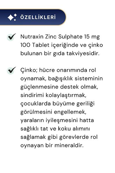 Nutraxin Zinc Sulphate 15 Mg 100 Tablets 3 Pack