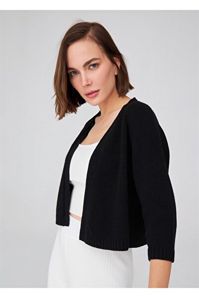 Peraluna Reglan Sleeve Cashmere Blend Short Women's Knitwear Bolero - Black