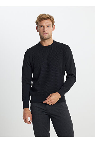 ALTINYILDIZ CLASSICS Altınyıldız Classics Bisiklet Yaka Standart Siyah Erkek Kazak ACE492510284_TRIKO BISIKLET YAKA