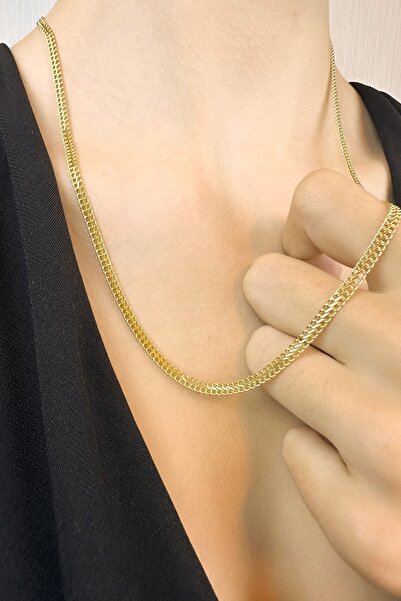 KRAFTIVA JEWELRY 14 Ayar Altın Orta Kalın Viyana Zincir Kolye