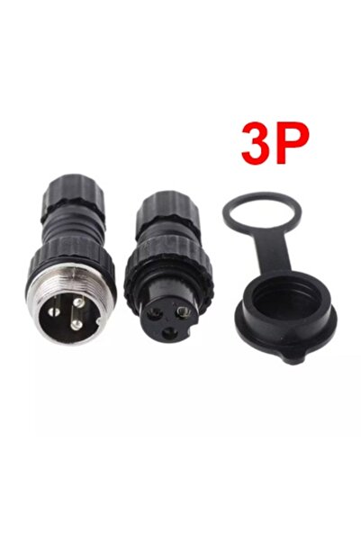 Maroces 3 PİNLİ 16MM GX16 SU GEÇİRMEZ MAYK KONNEKTÖR FİŞ 3P